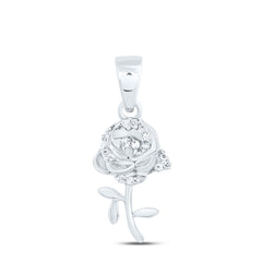 10k Gold 1/20 CTW- Natural Diamond Gift Rose Pendant