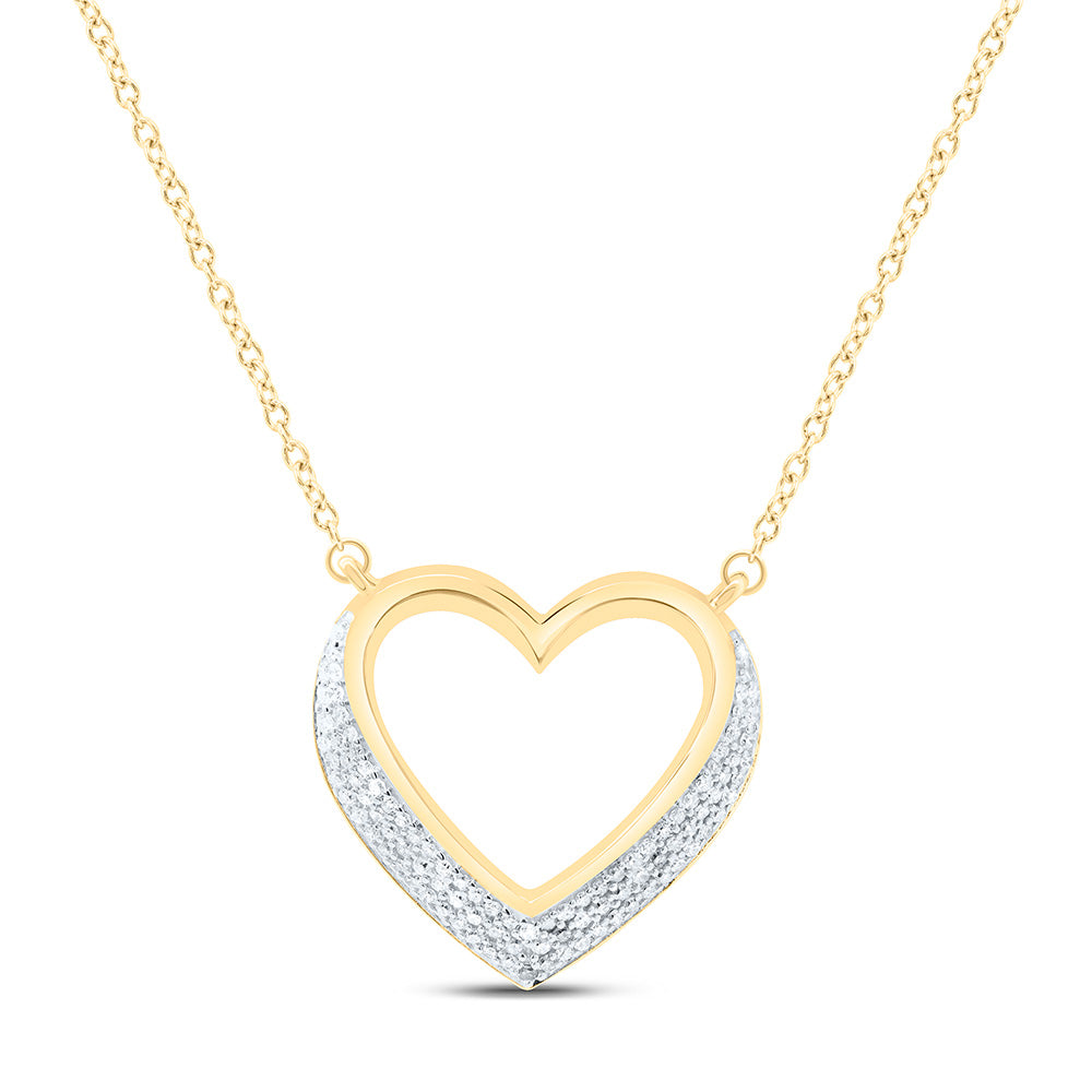 Sterling Silver 1/3 CTW- Natural Diamond Gift Heart Necklace (18 Inch )