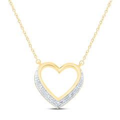 Sterling Silver 1/3 CTW- Natural Diamond Gift Heart Necklace (18 Inch )