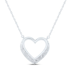 Sterling Silver 1/3 CTW- Natural Diamond Gift Heart Necklace(18 Inch )