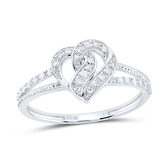 Sterling Silver 1/8 CTW-Natural Diamond Gift Heart Ring