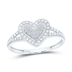 Sterling Silver 1/6 CTW-Natural Diamond Gift Heart Ring