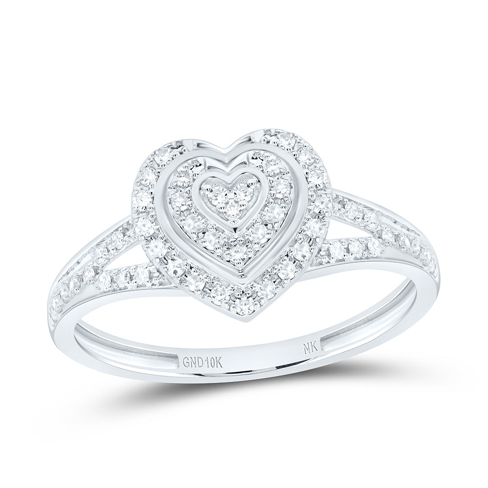 10k Gold 1/5 CTW-Natural Diamond Gift Heart Ring