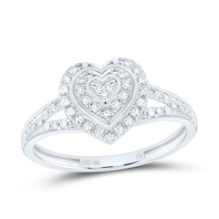 10k Gold 1/5 CTW-Natural Diamond Gift Heart Ring