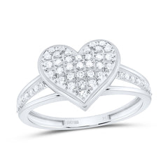 Sterling Silver 1/5 CTW-Natural Diamond Gift Heart Ring