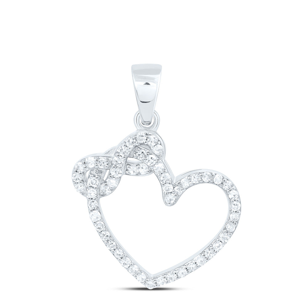 10k Gold 1/5 CTW-Natural Diamond Gift Infinity Heart Pendant