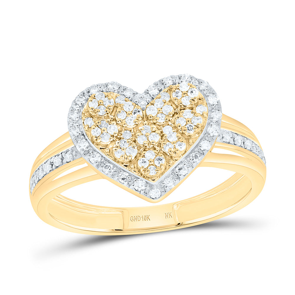 10k Gold 1/4 CTW-Natural Diamond Gift Heart Ring