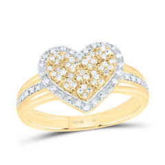 10k Gold 1/4 CTW-Natural Diamond Gift Heart Ring