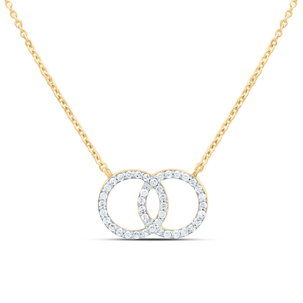 10k Gold 1/5 CTW-Natural Diamond Gift Round Necklace (18 Inch )