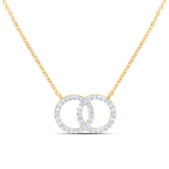 10k Gold 1/5 CTW-Natural Diamond Gift Round Necklace (18 Inch )