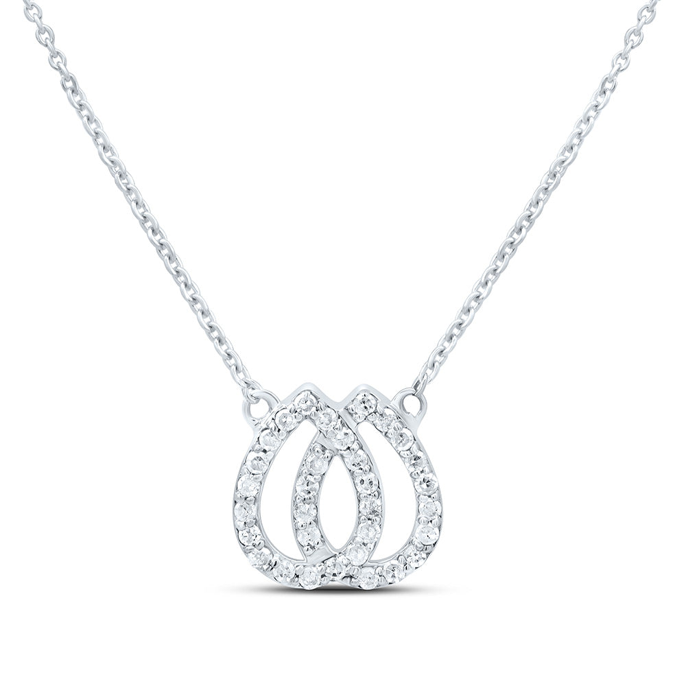 10k Gold 1/6 CTW-Natural Diamond Gift Pear Necklace (18 Inch )