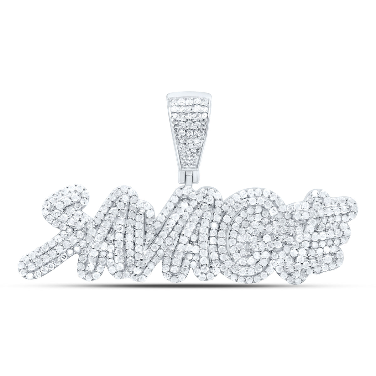 Sterling Silver 1 1/2 CTW-Natural Diamond Gift "Savage" Mens Charm