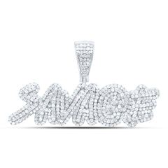 Sterling Silver 1 1/2 CTW-Natural Diamond Gift "Savage" Mens Charm