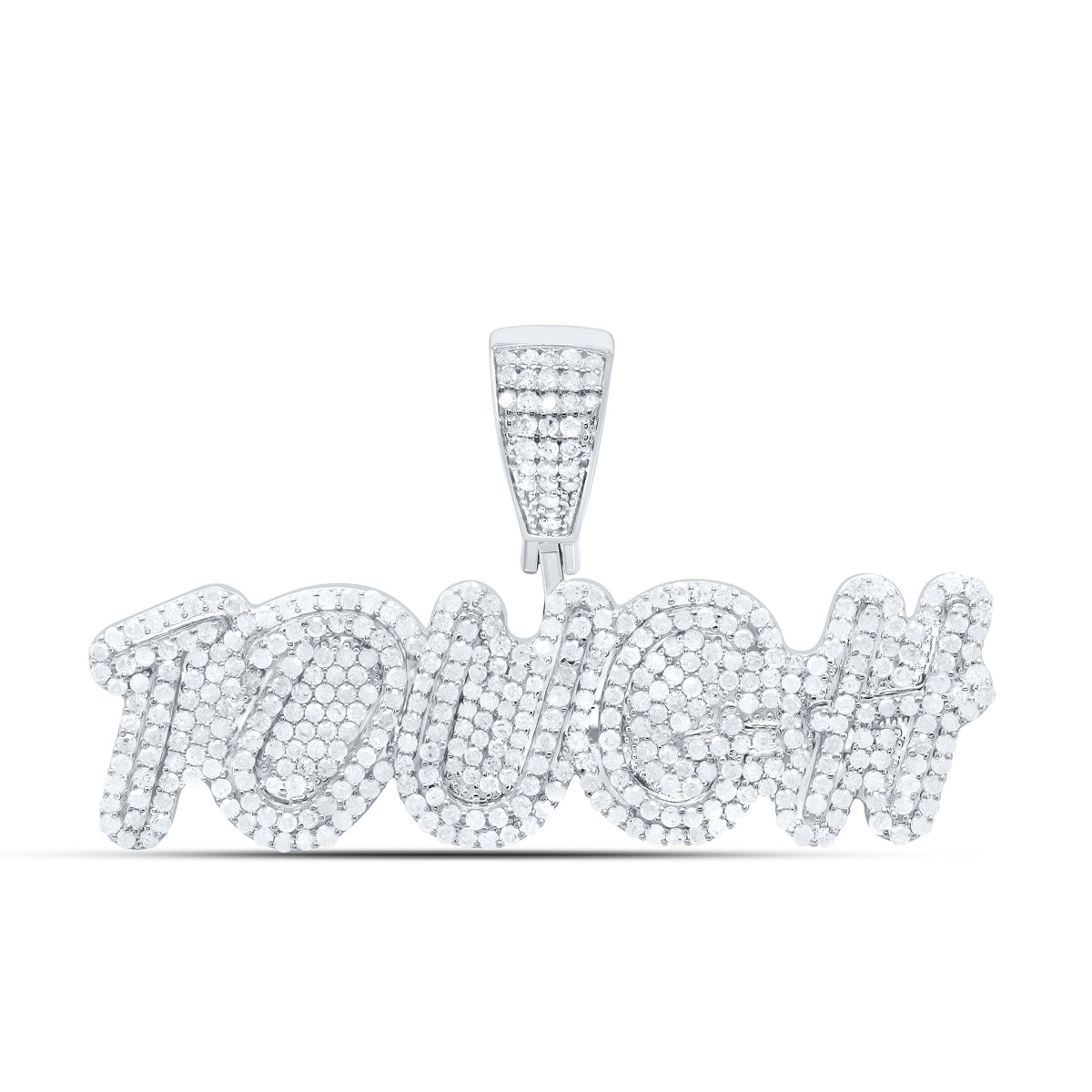 Sterling Silver 1 5/8 CTW-Natural Diamond Gift "Tough" Mens Charm