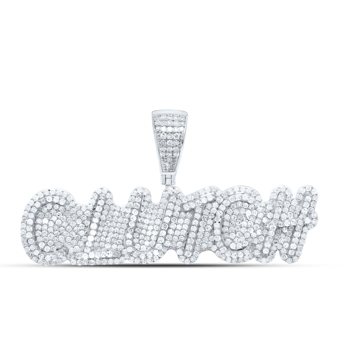 Sterling Silver 1 7/8 CTW-Natural Diamond Gift "Clutch" Mens Charm