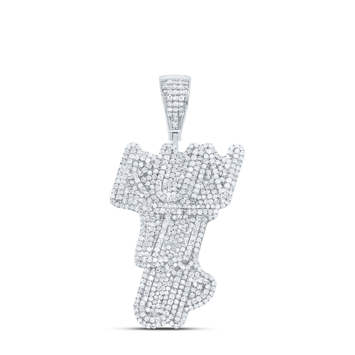 Sterling Silver 2 CTW-Natural Diamond Gift "Run It Up" Mens Charm