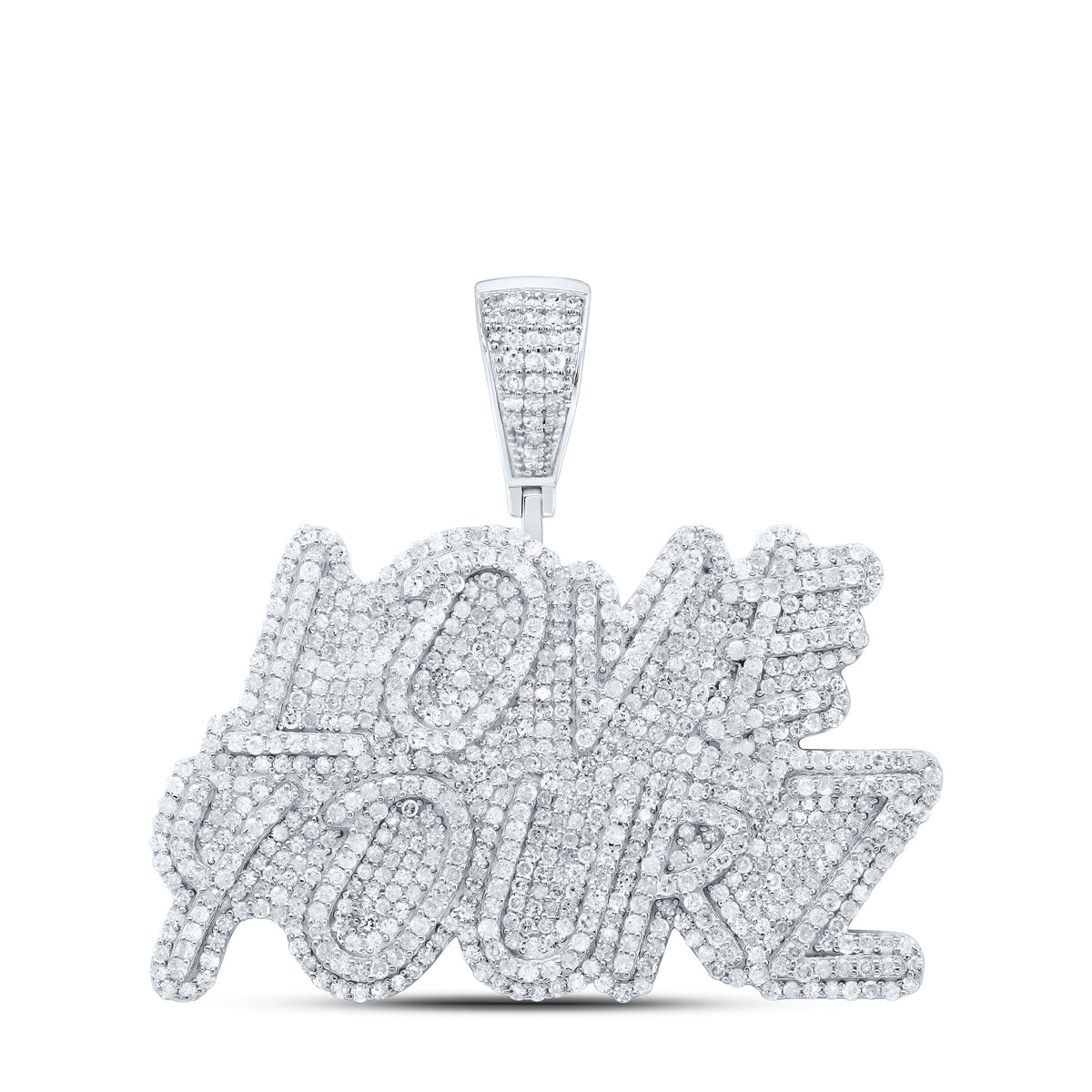 Sterling Silver 2 3/4 CTW-Natural Diamond Gift"Love Yourz" Mens Charm