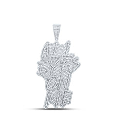 Sterling Silver 3 1/2 CTW-Natural Diamond Gift"All Eyes On Me" Mens Charm