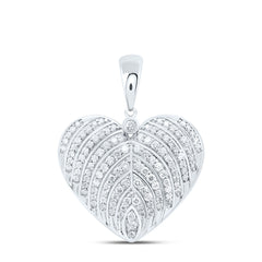 10k Gold 7/8 CTW-Natural Diamond Fashion Heart Pendant