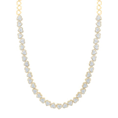 10k Gold 4 CTW-Natural Diamond Fashion Heart Necklace (18 Inch )