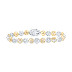 10k Gold 2 5/8 CTW-Natural Diamond Mens Round Bracelet (8 Inch )