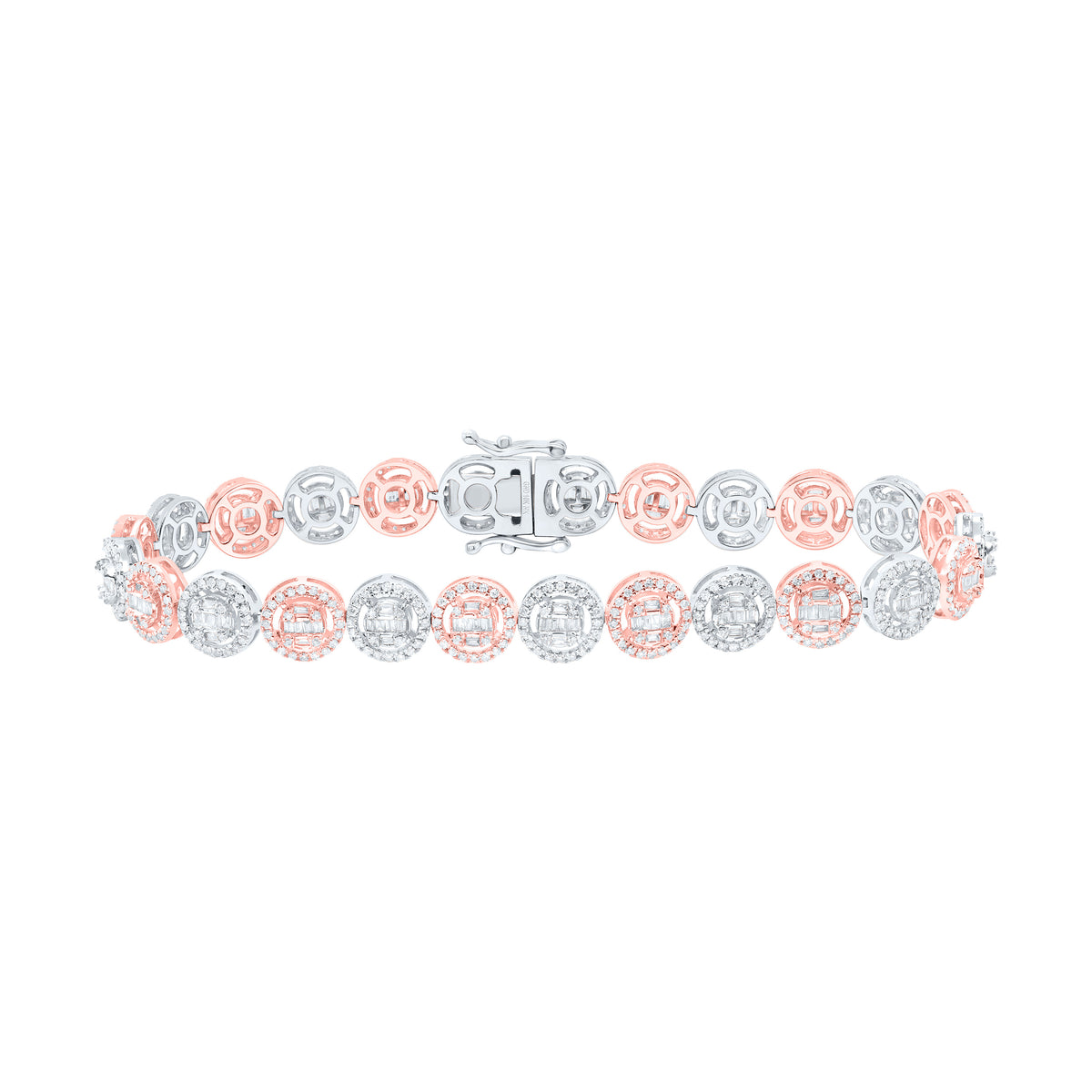 10k Gold 2 5/8 CTW-Natural Diamond Fashion Round Bracelet (8 Inch )