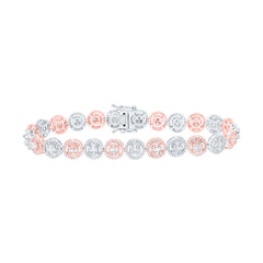10k Gold 2 5/8 CTW-Natural Diamond Fashion Round Bracelet (8 Inch )