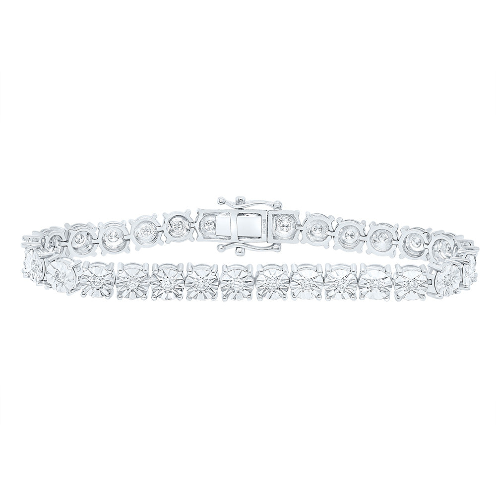 10k Gold 1 1/5 CTW-Natural Diamond Fashion 6.0MM Fanuk Tennis Bracelet (7 Inch )