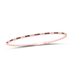 14k Gold 3/4 CTW-Natural Diamond Cognac Natural Tennis Bangle