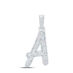 Sterling Silver 5/8 CTW-Natural Diamond Gift Initial "A" Pendant