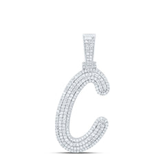 Sterling Silver 5/8 CTW-Natural Diamond Gift Initial "C" Pendant