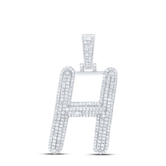 Sterling Silver 3/4 CTW-Natural Diamond Gift Initial "H" Pendant
