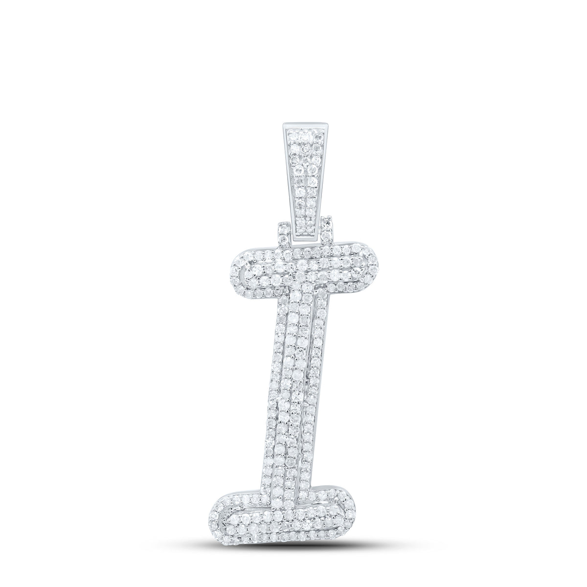 Sterling Silver 1/2 CTW-Natural Diamond Gift Initial "I" Pendant
