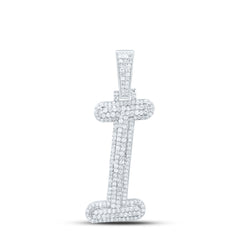 Sterling Silver 1/2 CTW-Natural Diamond Gift Initial "I" Pendant