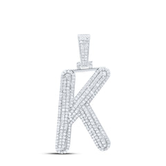 Sterling Silver 3/4 CTW-Natural Diamond Gift Initial "K" Pendant
