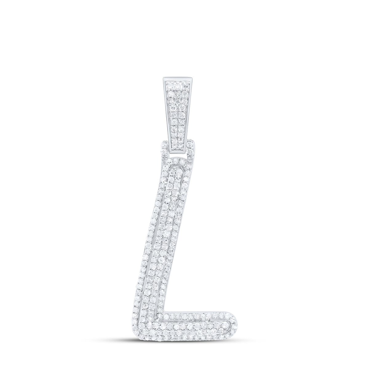Sterling Silver 1/2 CTW-Natural Diamond Gift Initial "L" Pendant