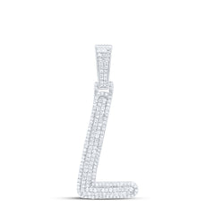 Sterling Silver 1/2 CTW-Natural Diamond Gift Initial "L" Pendant