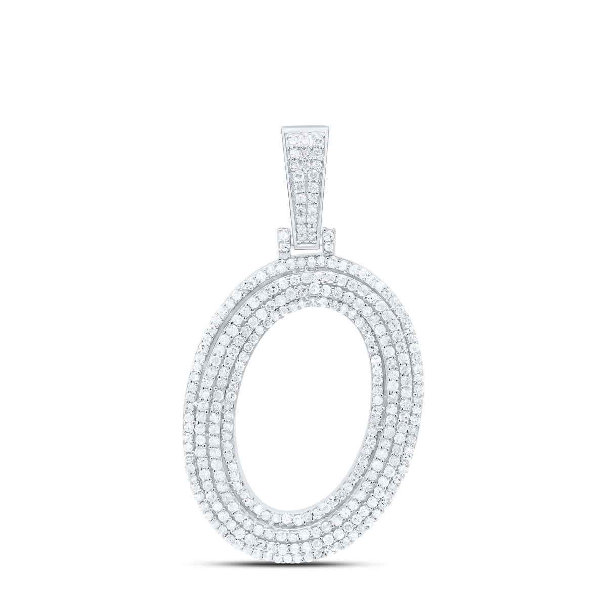Sterling Silver 3/4 CTW-Natural Diamond Gift Initial "O" Pendant