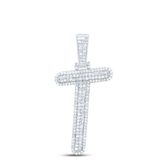Sterling Silver 1/2 CTW-Natural Diamond Gift Initial "T" Pendant