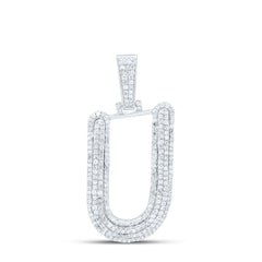Sterling Silver 3/4 CTW-Natural Diamond Gift Initial "U" Pendant
