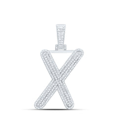 Sterling Silver 3/4 CTW-Natural Diamond Gift Initial "X" Pendant