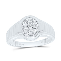 Sterling Silver 1/20 CTW-Natural Diamond Gift Round Fanuk Mens Ring