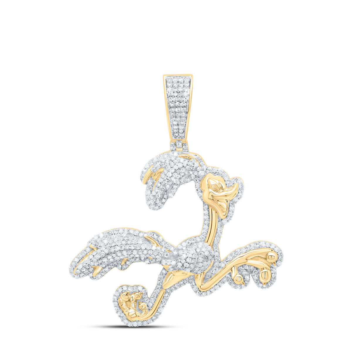 10k Gold 1 1/3 CTW-Natural Diamond Fashion Mens Charm