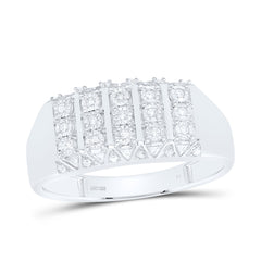 Sterling Silver 1/10 CTW-Natural Diamond Gift Fanuk Mens Ring