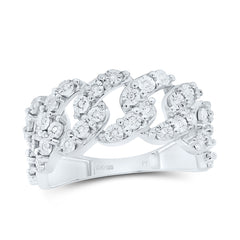 Sterling Silver 1/6 CTW-Natural Diamond Gift Cuban Fanuk Mens Ring