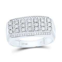 Sterling Silver 1/5 CTW-Natural Diamond Gift Fanuk Mens Ring