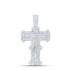 Sterling Silver 7/8 CTW-Natural Diamond P2P3 Gift (25MM) Initial "T" Pendant