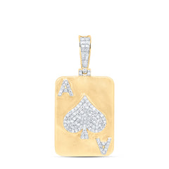 10k Gold 1/2 CTW-Natural Diamond "Ace" Mens Charm