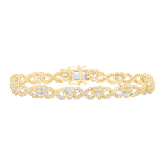 10k Gold 2 5/8 CTW-Natural Diamond Fashion Infinity Heart Bracelet ( 7 Inch )