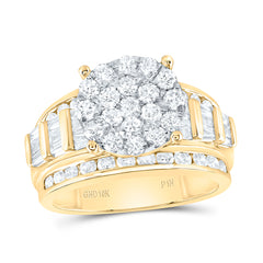 10k Gold 2 CTW-Natural Diamond Round Hand Ring